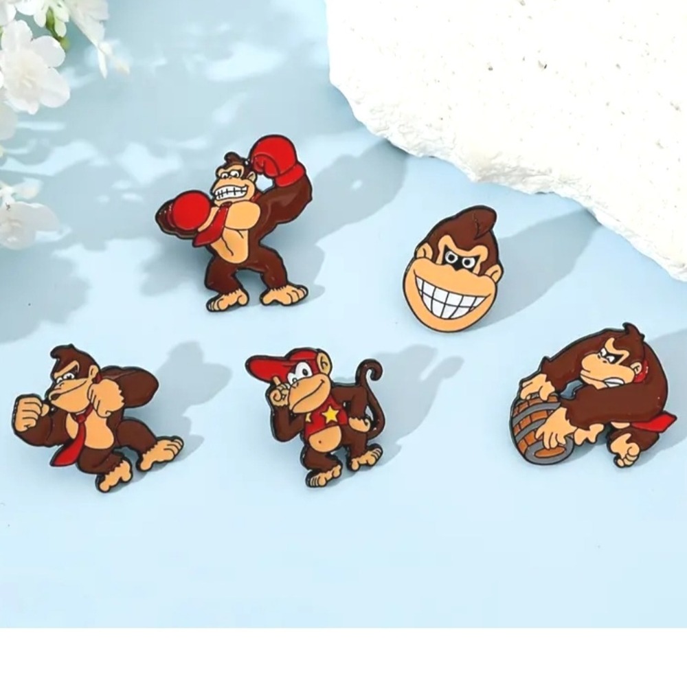 Donkey Kong‎ Nintendo Character Set 5 Pc Enamel Pin Badges Gift Idea